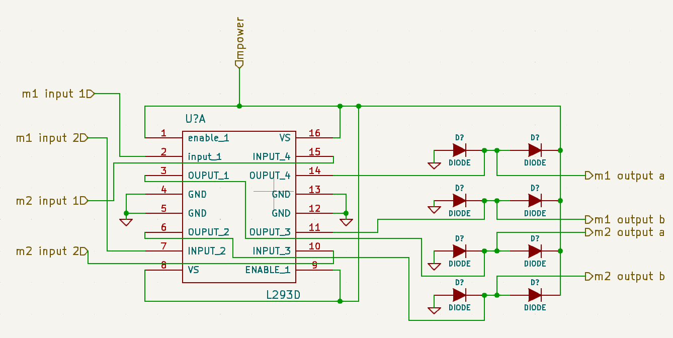 Motor power l293 schematic