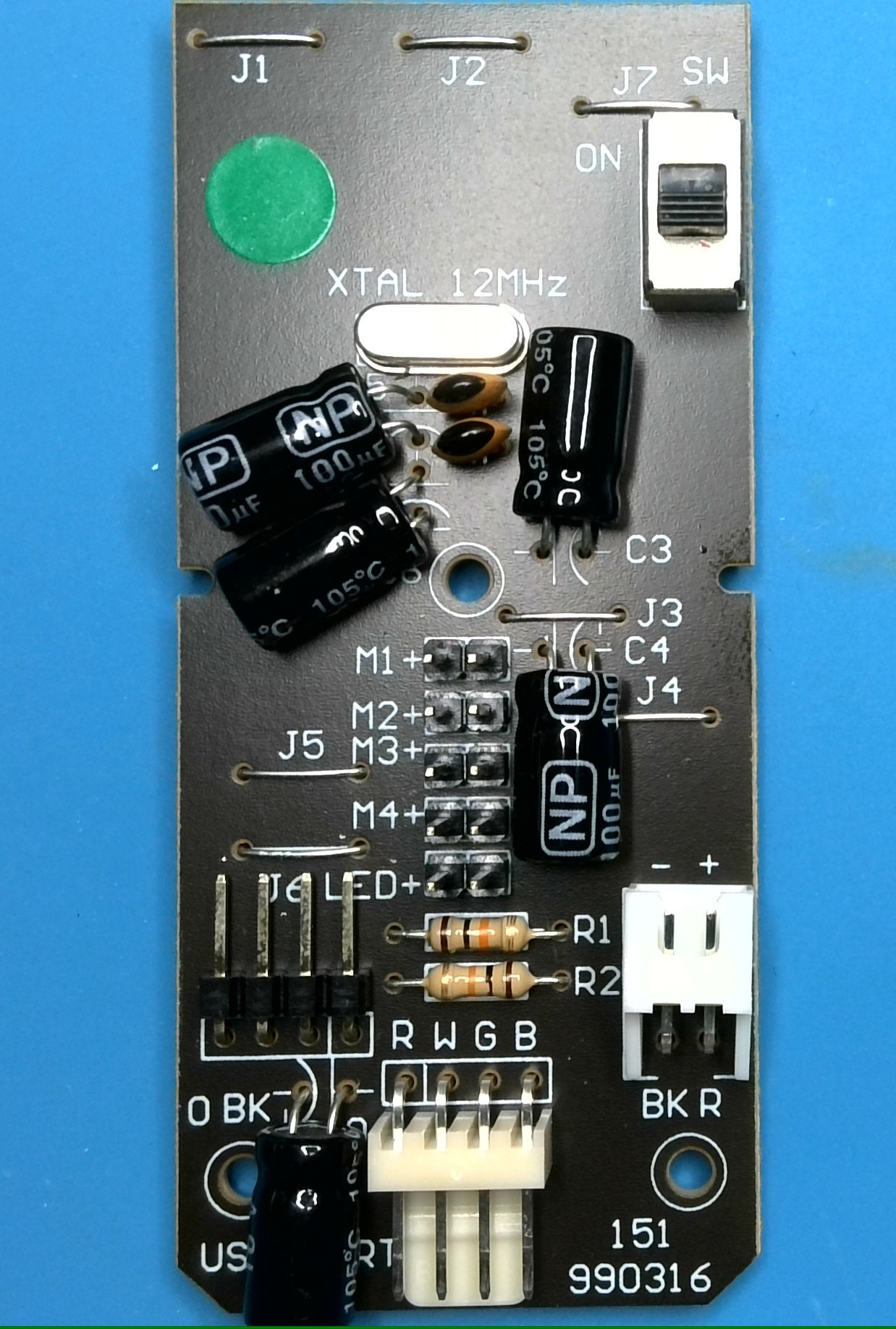 The front of the OWI Edge USB Robot arm control board