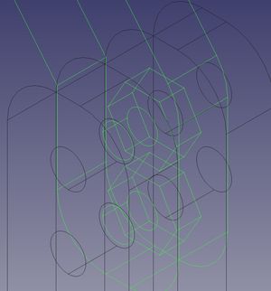 FreeCAD design of the captive nuts in the lift arm