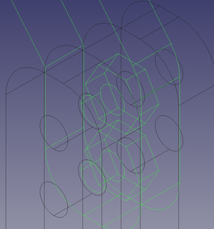 FreeCAD design of the captive nuts in the lift arm