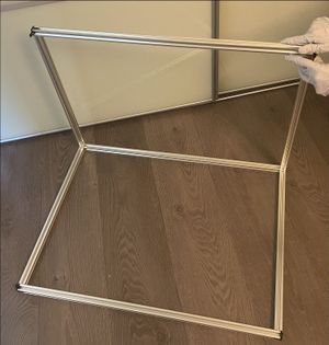 The base and rear of the new frame assembled, standing upright
