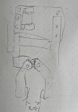 Sketch of top down view of the grabber mechanism