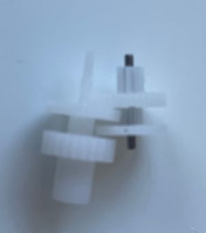 The SG90 servo gear train. It's not meshing very well.