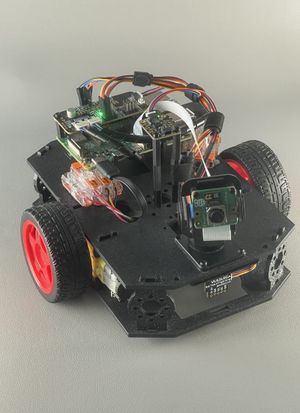 Robot chassis with its cables tidied using hook and loop cable ties