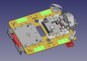 The chassis showing the mounting holes in FreeCAD