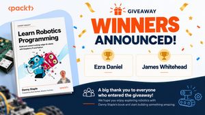 Giveaway winners announced graphic for Learn Robotics Programming, Third Edition: congratulations to Ezra Daniel and James Whitehead