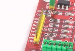 Close up of the debug LEDs, and logic connections.