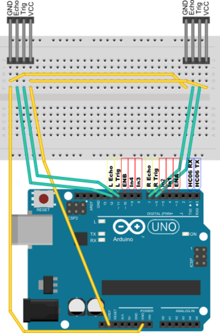Explorer 1 Arduino Robot Wall Avoider Circuit Diagram
