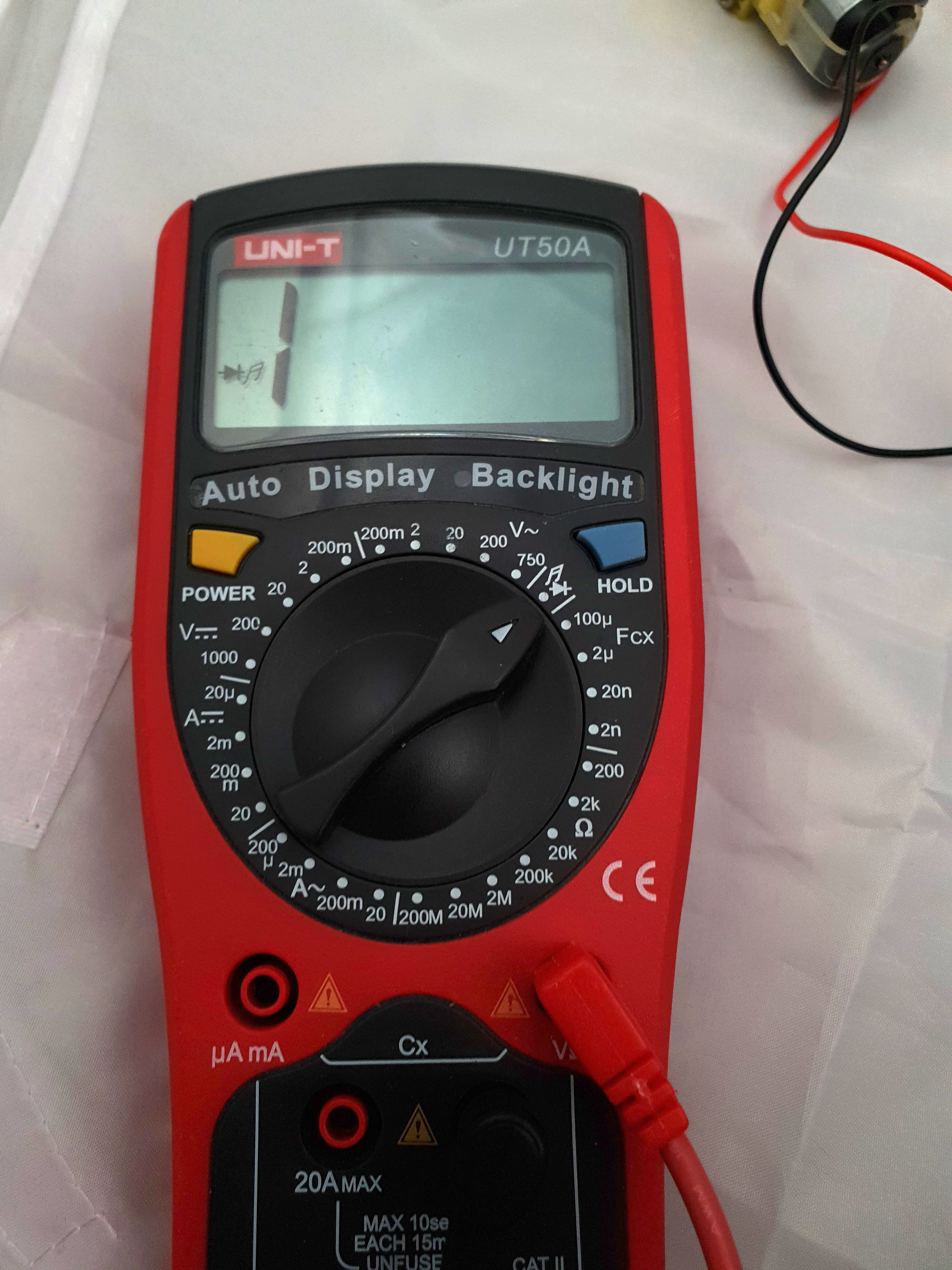 Multimeter in continuity mode